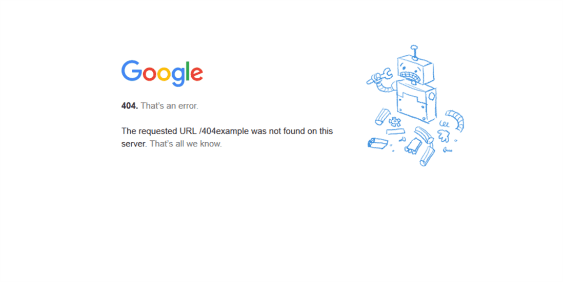 Google 404 page