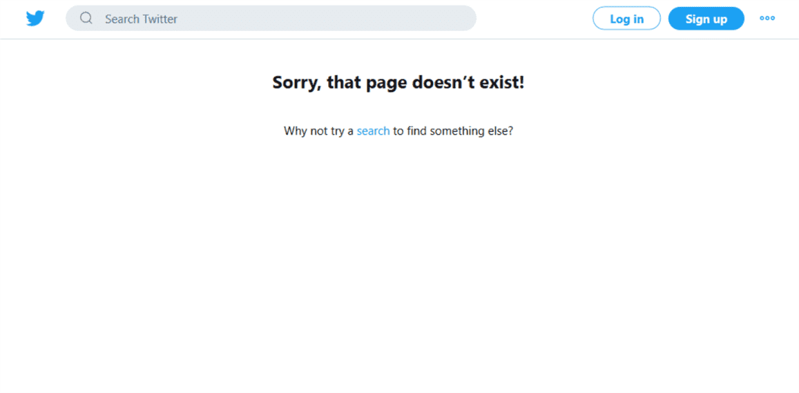 Twitter 404 page