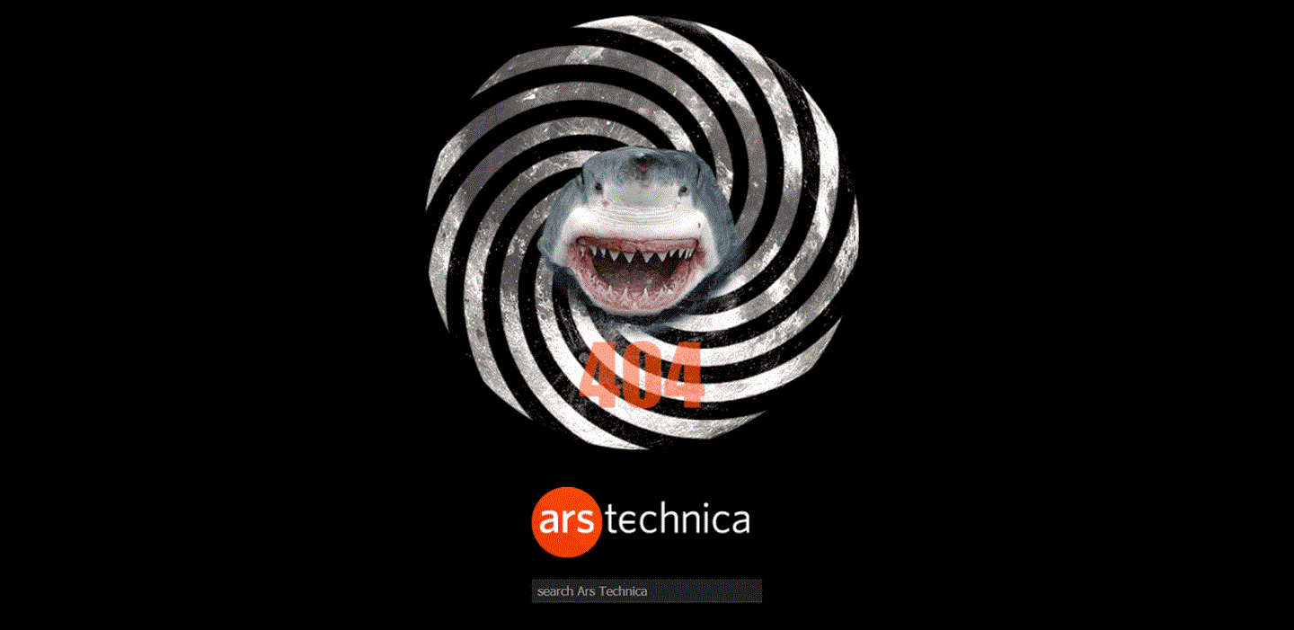 Ars Technica 404 page