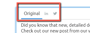 A tab at the top of the 'compose your post' pane labeled 'original.'