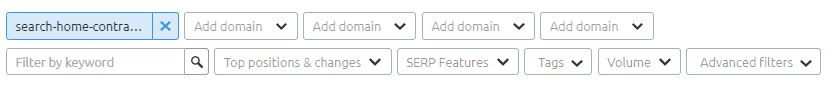 Portion of an Semrush report where you can enter the domains you wish to analyze.