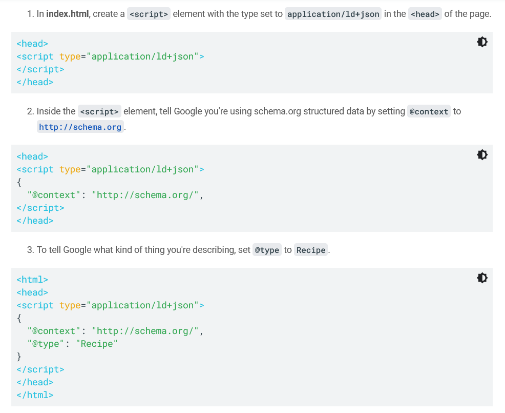 Google's codelab tutorial for adding structured data to an HTML-based web page.