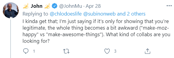 John Mueller replies to Chloe