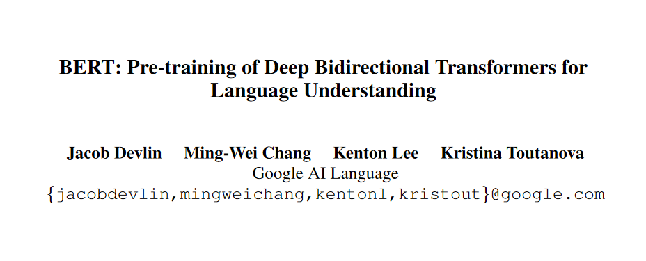 The title page of Google's paper on the BERT neural network-based technique.