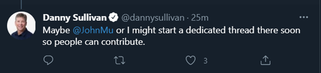 Danny Sullivan explaining that they may start a complaint thread