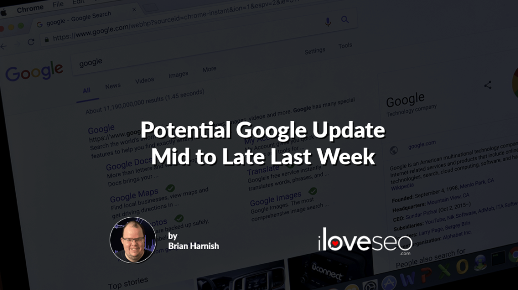 Potential Google Update Mid to Late Last Week