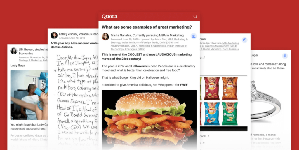 Examples of Quora marketing from Altos Agency.